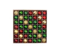 Wzxksoac 49 Mini Adornos Navideños para Árbol de Navidad, 1,18 Pulgadas, Bola Roja y Verde, para Otoño