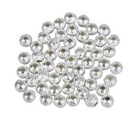 Wzxksoac 4mm Perla Redonda Plateado (50)