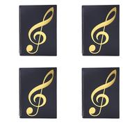 Wzxksoac 4X Carpeta de Partituras, 60 PáGinas, Carpeta/Soporte para Partituras, Se Adapta Al TamañO de Carta A4, Carpeta de Coro Grabable y Desmontable (Negro)