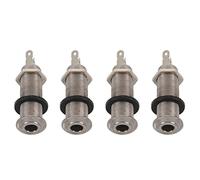 Wzxksoac 4X de Guitarra Eléctrica Cilindro Roscado de Cromo Salida Jack de Entrada Enchufes de 1/4 de Pulgada para Guitarra Eléctrica