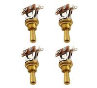 Wzxksoac 4X Guitarra Eléctrica Dorada Interruptor de Palanca de 3 Vías Interruptor con Perilla de Punta de Latón