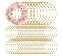 Wzxksoac 50 Anillos de Metal para Manualidades, Aros de Macramé Florales de 3 Pulgadas para Manualidades DIY, Suministros para Atrapasueños de Macramé.