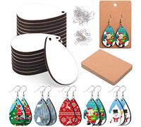 Wzxksoac 50 Piezas de Productos en de SublimacióN - en con Gancho para Pendientes y Anillo de Salto Adecuado para Halloween Navidad Bricolaje
