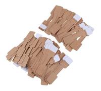 Wzxksoac 500 Etiquetas Cuadradas Papel Marrón en para Etiquetas Precios, Etiquetas para Tarjetas Presentación Joyería, Etiquetas Adhesivas para Anillos, Etiquetas Colgantes 6x1,2 cm