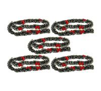Wzxksoac 5piezas 2M Decoración de Nochebuena Bar Tops Cinta Guirnalda ÁRbol de Navidad Adornos de Cocina Decoración Rojo