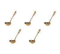 Wzxksoac 5X Cuchara de Sopa de Acero Inoxidable 304, Herramienta de Cocina, Accesorios de Cocina, Vajilla de Cuchara Dorada, Cuchara para Servir Sopa Chapada En