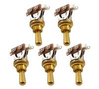 Wzxksoac 5X Guitarra Eléctrica Dorada Interruptor de Palanca de 3 Vías Interruptor con Perilla de Punta de Latón