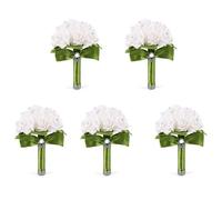 Wzxksoac 5X Ramillete de Boda Hermoso de Dama de Novia Ramillete de Boda Ramillete Artificial Ramillete de Novia - Cinta Verde