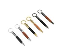 Wzxksoac 6 Minibolígrafos de Bolsillo con, Bolígrafo de Madera Giratorio, Compacto y Táctil, con 5 Recambios.