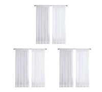 Wzxksoac 6 Piezas Súper Suaves Grandes Cortinas de Tul para la Decoración de la Sala de Estar Velo Moderno SóLido Puro