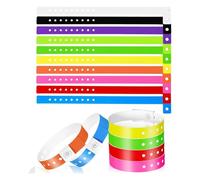 Wzxksoac 60 Pulseras de Vinilo en 10 Colores, Pulseras de Plástico para Eventos, Pulseras de Plástico Neón para Eventos.