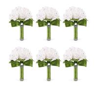 Wzxksoac 6X Ramillete de Boda Hermoso de Dama de Novia Ramillete de Boda Ramillete Artificial Ramillete de Novia - Cinta Verde