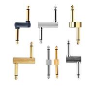 Wzxksoac 7 Acopladores de Pedal de Guitarra de 6,35 mm (1/4 de Pulgada), Macho A Macho, Adaptador Recto/Tipo Z, para Pedal de Efectos de Guitarra.