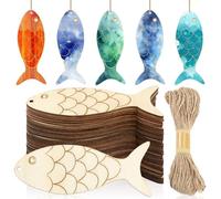 Wzxksoac 72 Recortes de Madera Sin Terminar con Agujeros, para Colgar con Cordel, para Manualidades, Decoración de Fiestas.