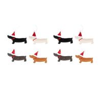 Wzxksoac 8 Piezas Adornos Navideños Perro Salchicha DecoracióN del ÁRbol de Navidad Muñeca Colgante Colgar Decoraciones para el Hogar