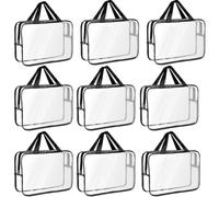 Wzxksoac 9 Paquetes de Bolsas para Guardar Juguetes con Etiquetas, Grandes Contenedores Reutilizables de PVC para Juegos de Mesa, Bolsas Transparentes con Cremallera.
