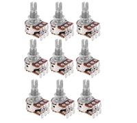 Wzxksoac 9 Piezas Doble Equilibrio Apilado Moleteado Tallo Guitarra Bajo Volumen PotencióMetros de Control PotencióMetro Interruptor MN25K