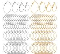 Wzxksoac 96 Piezas de Pendientes de, para Hacer Joyas, Cuentas Abiertas de y Plata, Pendientes de Bricolaje, Accesorios de Arte Artesanal