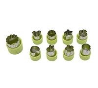 Wzxksoac 9pzs Mini cortadores de Galletas Cortador de Fruta Vegetal Corteza de empanada Juego con Estrellas Oso Conejos Setas Fresa Corazon Formas de Cortador de Galletas