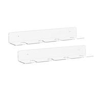 Wzxksoac AcríLico Transparente Debajo del Gabinete Soporte para Copas de Vino Estantes de Almacenamiento para Copas de Vino en la Pared Estante de Pared para Cocina Estante Integrado