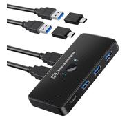 Wzxksoac Adaptador de Conmutador USB 3.0, Conmutador USB 3.0 de 2 Entradas y 4 Salidas, Conmutador KVM, Conmutador de Impresora para Teclado de Computadora.