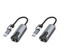 Wzxksoac Adaptador de Red USB 3.0 Tipo-C A RJ45 de 5000 Mbps, Convertidor Ethernet Gigabit de 5G, Concentrador LAN para PC y Portátil.