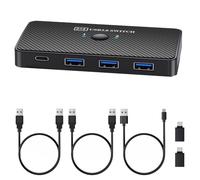 Wzxksoac Adaptador Divisor USB 3.0 SA06 para 2 Computadoras, Impresora, 2 Entradas y 4 Salidas, Concentrador Compartido, Conmutador