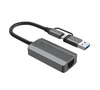 Wzxksoac Adaptador Ethernet de Alta Velocidad de 2,5 G, USB 3.0 y Tipo C A Tarjeta de Red RJ45 para Ordenador Portátil, Servidor NAS.