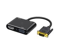 Wzxksoac Adaptador VGA A, Divisor VGA con Convertidor de Audio de 3,5 Mm, Compatible con Dos Pantallas para Proyector.