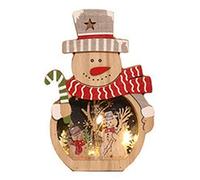 Wzxksoac Adornos de Escritorio de Papá de Madera NóRdica, MuñEco de Nieve NavideñO, Luces LED Brillantes, Adornos NavideñOs, DecoracióN del Hogar, MuñEco de Nieve