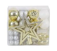 Wzxksoac Adornos NavideñOs DecoracióN del áRbol de Navidad Colgante 50 Bolas NavideñAs Paquete de Regalo y Dorado