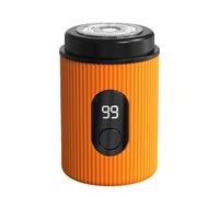Wzxksoac Afeitadora Eléctrica Portátil con Carga USB y Pantalla Digital Inteligente, Afeitadora para Hombres, Afeitadora de Viaje Fácil, Regalo para Hombres, Color Naranja