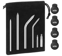 Wzxksoac Agujas para Guantes, con Varilla de Extensión Antideslizante, Kit de Reparación de Cordones para Guantes de Béisbol y Sóftbol de Acero Inoxidable 304.