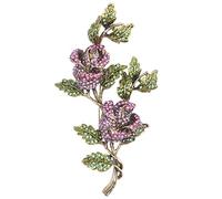 Wzxksoac aleacion Rose Rose Tree Branch Leaves joyeria de Moda Vintage Mujeres Accesorio de la Ropa de Regalo