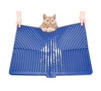 Wzxksoac Alfombrilla para para Gatos, Alfombrilla Grande para Atrapar para Gatos, Suave para Patas los Gatitos, Alfombrilla para Caja Que Mantiene el Suelo Limpio, Azul
