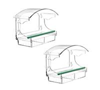 Wzxksoac Alimentador de Pájaros Ventana Transparente Acrílica Bandeja de Comedero para Pájaros Casa de Pájaros Alimentador para Mascotas Instalación con Ventosa Alimentador Tipo Casa