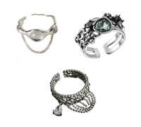 Wzxksoac Anillo Abierto Irregular de Múltiples Líneas Anillo para Mujer