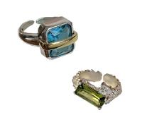 Wzxksoac Anillo de Dedo Abierto, Anillo Retro Francés, Anillo Femenino, Elegante Anillo de Dedo Índice Abierto