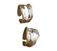 Wzxksoac Anillo de Dedo Abierto, Irregular, Anillo Geométrico, Joyería Punk para Mujer, Regalo Plateado