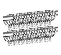 Wzxksoac Anillos de Cortina de Hierro 50 Paquetes Anillos Colgantes para Cortinas Y Barras, Plata