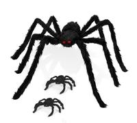 Wzxksoac ArañA Gigante para Halloween, 3 Paquetes de ArañAs Falsas para Halloween, ArañAs Grandes y Peludas para Exteriores e Interiores.