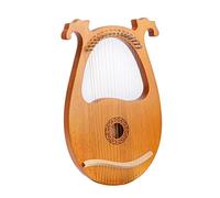 Wzxksoac Arpa de Lira 16 Cuerdas Instrumento Musical de Madera Instrumento de Cuerda con Llave de AfinacióN Cuerdas de Repuesto Madera