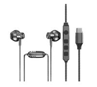 Wzxksoac Auriculares Intraaurales con Tarjeta de Sonido K20 K Song, Ajuste de Retorno Al Oído, Auriculares en, 20-20 KHZ, Tipo C, 1,2 M, Reducción de Ruido HD, Color Negro.