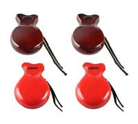 Wzxksoac Baile Flamenco Orff Instrumento de Percusión Rap Madera Castañuelas Españolas Rojo y Marrón