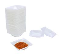 Wzxksoac Bandejas de Pesaje Pequeñas (7 Ml, Paquete de 100) Desechables de Plástico para Báscula, Bandejas Cuadradas Antiestáticas para Pesar Platos.