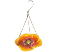 Wzxksoac Baño para Pájaros Colgante Comedero para Pájaros Pequeño Comedero de Metal Bandeja para Flores Bandeja para Comedero para Pájaros para Decoración de Jardín Marrón Dorado