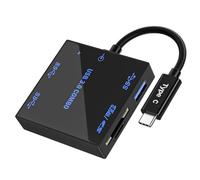 Wzxksoac Base de Expansión USB 3.0 Cinco en, Concentrador Portátil USB 3.0 Emisor de Luz, Puerto Múltiple SD/TF, Base de Expansión Externa