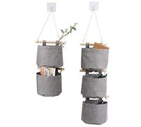 Wzxksoac Bolsa de Almacenamiento Colgante Lavable para Armario de Tela de y algodón con 5 Bolsillos sobre la Pared Organizador de la Puerta para el Cuarto de baño el Dormitorio