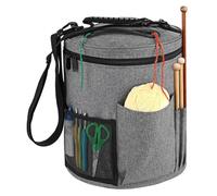 Wzxksoac Bolsa de Almacenamiento de Hilo con Bolsillos Laterales y Tapa con Cremallera, 11 X 13 Pulgadas, Organizador Hilo con Asa y Correa para el Hombro, para Almacenamiento Ganchillo C