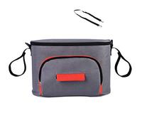 Wzxksoac Bolsa de Cochecito de Bolsa de BiberóN Bolsa de PañAles Organizador Carrito de Cochecito Cochecito Bolsa Colgante Coche Accesorio Gris